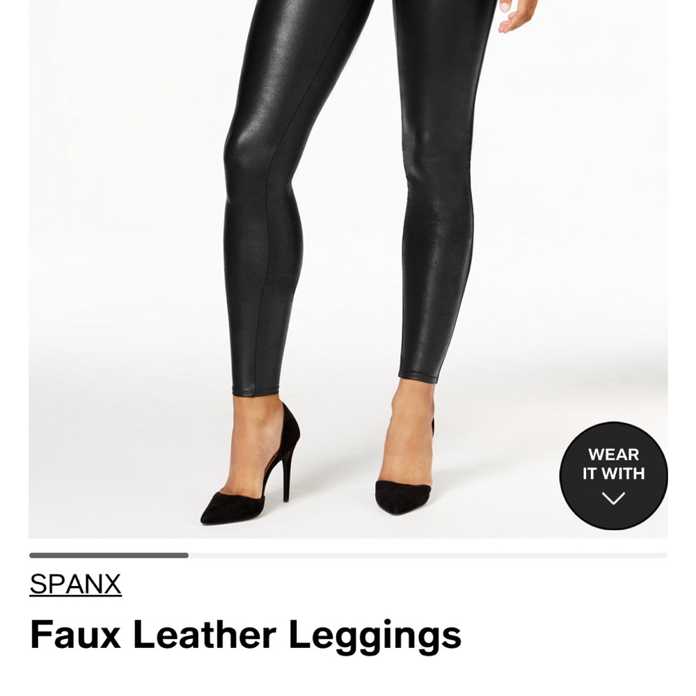 Spanx faux leather leather leggings L